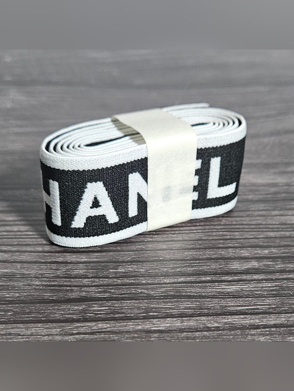 NEW Chanel Black White Large Gift Ribbon 38" Long Thick Wide Cotton Reversible
